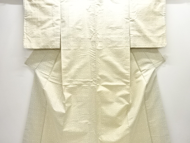 JAPANESE KIMONO / ANTIQUE KIMONO / SILK / TOKAMACHI TSUMUGI / WOVEN ABSTRACT